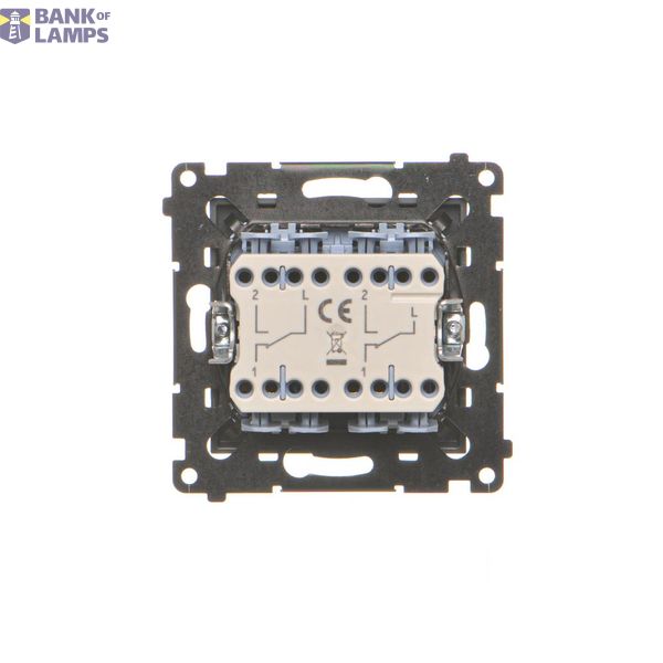 Double intermediate switch illuminated, (module), Simon 24, IP20, 10AX, white image 1