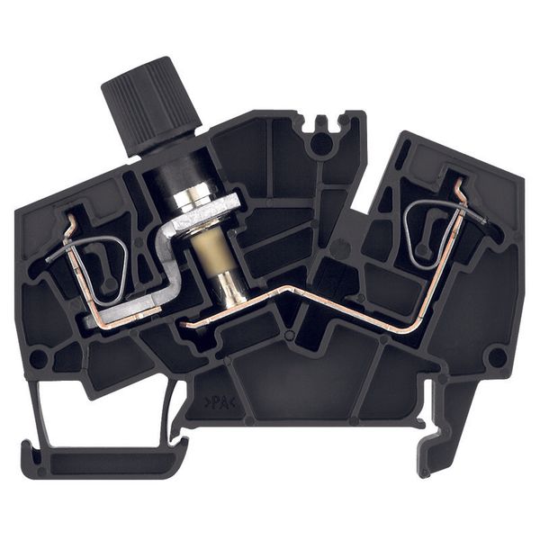 Z-series, Fuse terminal, Rated cross-section: 2.5 mm², Tension-clamp connection, black, Direct mounting image 1