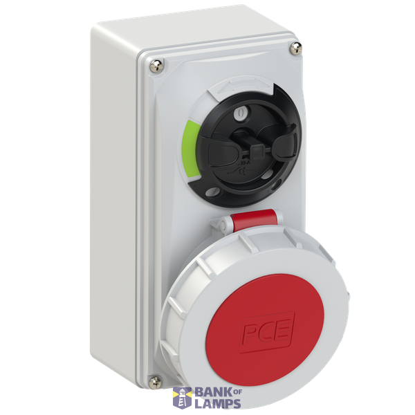Fixed socket with switch, 32A 5P 6h IP66/67 image 1