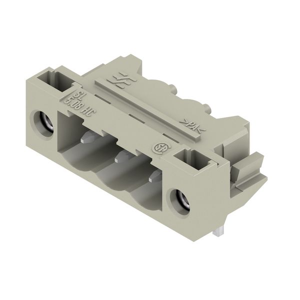 PCB plug-in connector, male header, Solder flange, THT solder connection, 5.08 mm, Number of poles: 3, 90°, Solder pin length (l): 3.2 mm, Au (Gold), grey, Box image 2