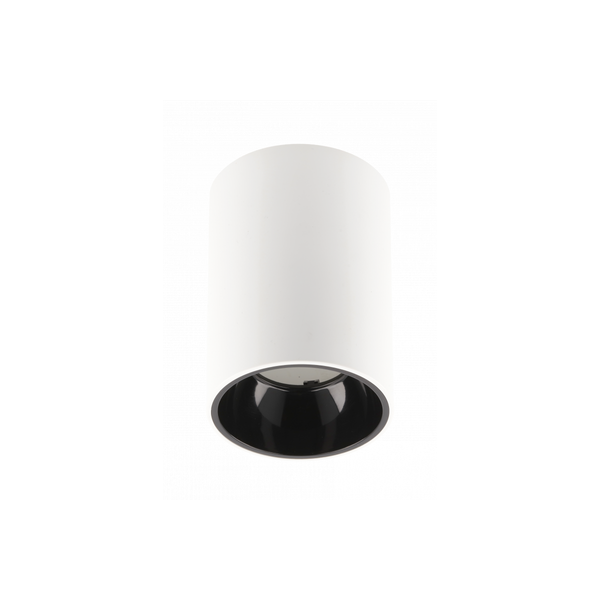 Ceiling luminaire housing ARIES, PC, 73x105mm, IP20, max. 20 W, round, white/black image 1