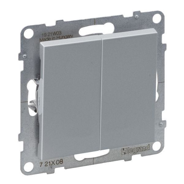 2-GANG TWO-WAY SWITCH 10AX AUTOMATIC TERMINALS ALUMINIUM image 1
