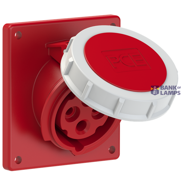 Angled panel socket 16A 4P 400V 6h IP67 image 1
