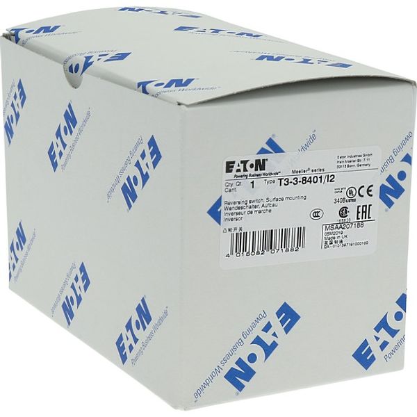 T3-3-8401/I2 Reversing switches, T3, 32 A, surface mounting, 3 contact unit(s), Contacts: 5, 60 °, maintained, With 0 (Off) position, 1-0-2, Design number 8401 image 10