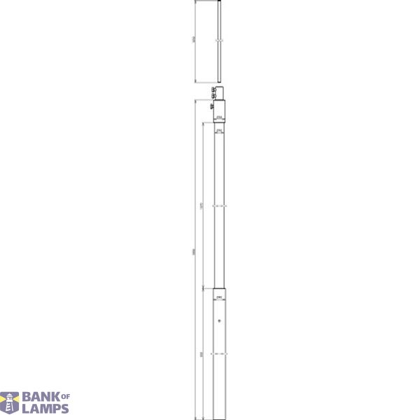 Supp. tube D 30 mm L 1990 mm GRP/Al/StSt w. air-termination rod D 10 m image 2