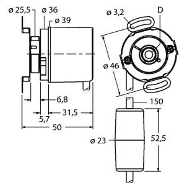 Absolute Rotary Encoder - Multiturn Industrial Line   RM-50H10E-3C24B-CT 1M image 1