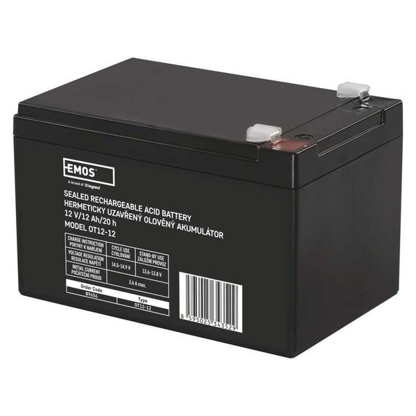 SLA battery 12V 12Ah faston 6,3 mm image 1