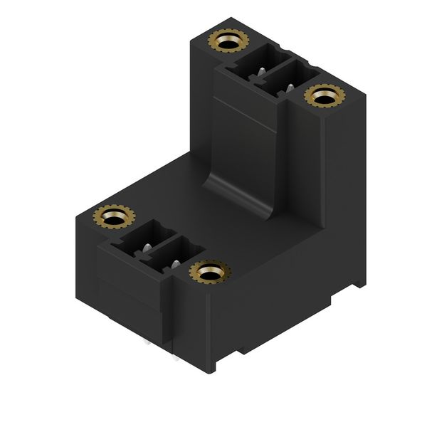 PCB plug-in connector, male header, Flange, THT/THR solder connection, 3.81 mm, Number of poles: 4, 180°, Solder pin length (l): 3.2 mm, tinned, black, Box image 2