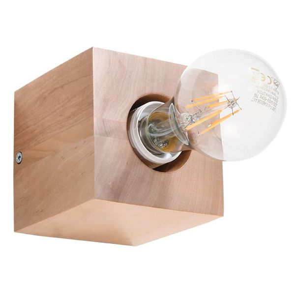 ARIZ WALL LAMP NATURAL WOOD E27 1X60W IP20 image 1