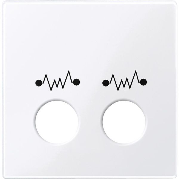 Central plate for call unit as diagnostic plug contact, active white glossy, System M image 1