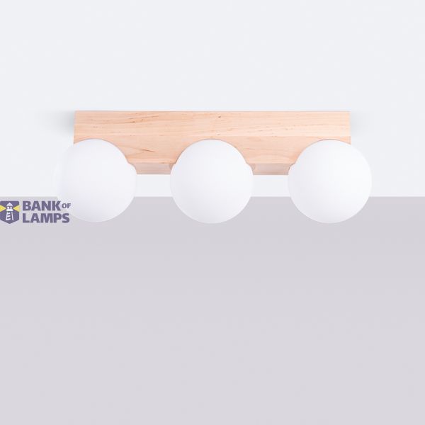 Ceiling lamp BULBO 3 natural wood image 2