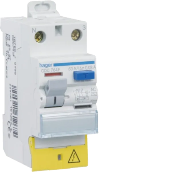 2P 63A 30mA AC Differential Switch with Offset Terminals image 2