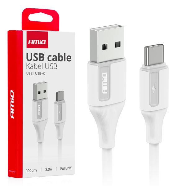 USB to USB-C cable 3A 100cm FullLINK AMIO-03917 image 1