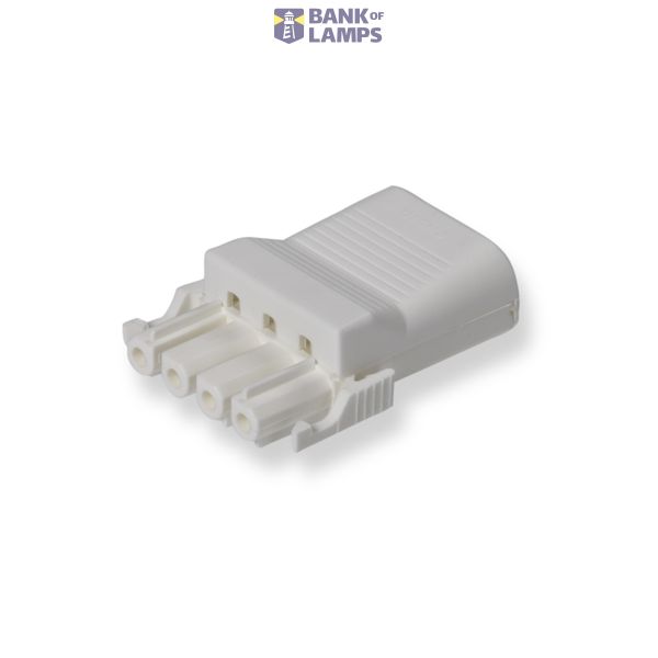Coupler 4-p socket, str-rel, low, wht image 1