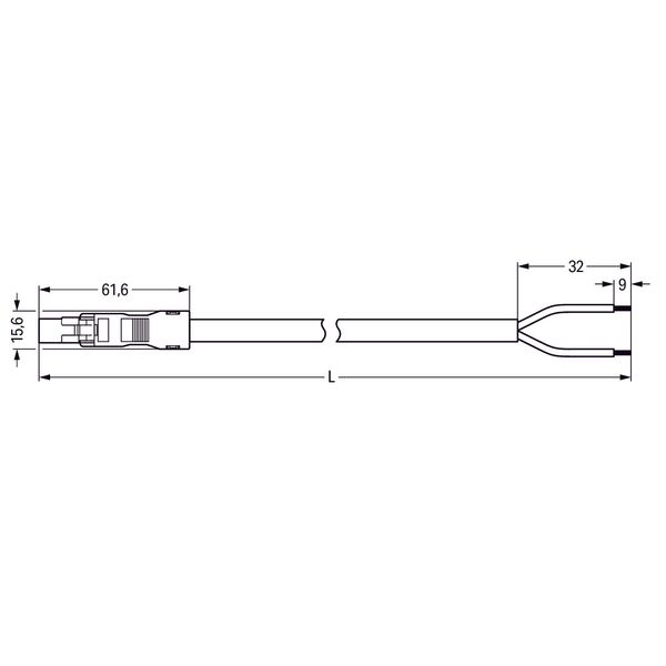 pre-assembled connecting cable;Eca;Plug/open-ended;white image 4