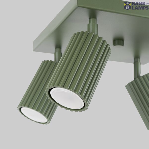 CEILING LAMP WITH FOUR REFLECTORS ON A SQUARE ROSECAKE, GREEN, CARBON SERIES, 4XGU10 image 8