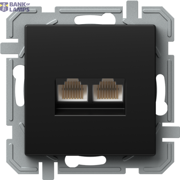 SOCKET CAT5e KS DOUBLE 2x RJ45 8/8 BK XO 4417216 image 1
