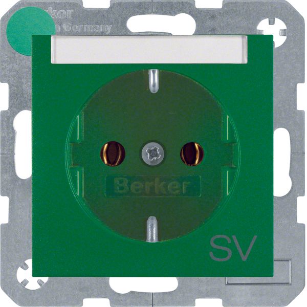 SCHUKO soc. out. "SV" imprint, S.1/B.3/B.7, green matt image 1