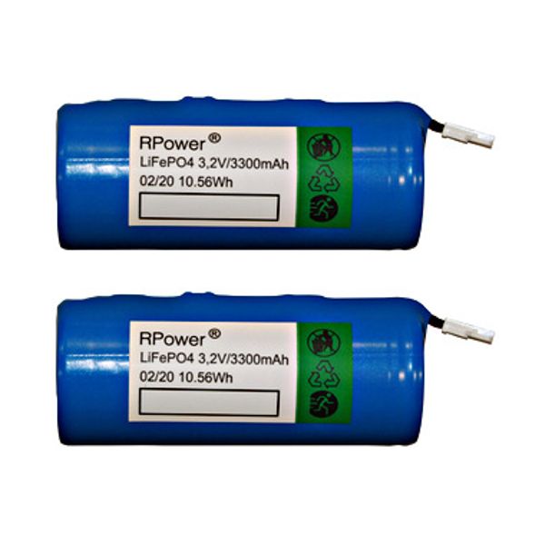 Set 2 accus LiFePO4 3,2V 3,3Ah f. luminaires. w. LEO or LPK image 1