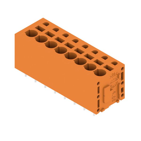 Printed circuit board terminals, 5.08 mm, Number of poles: 8, 180°, Solder pin length (l): 3.5 mm, tinned, orange, PUSH IN without actuator, Clamping range, max. : 2.5 mm², Box image 2