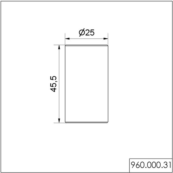 Tube D25mm 45mm long BK image 3