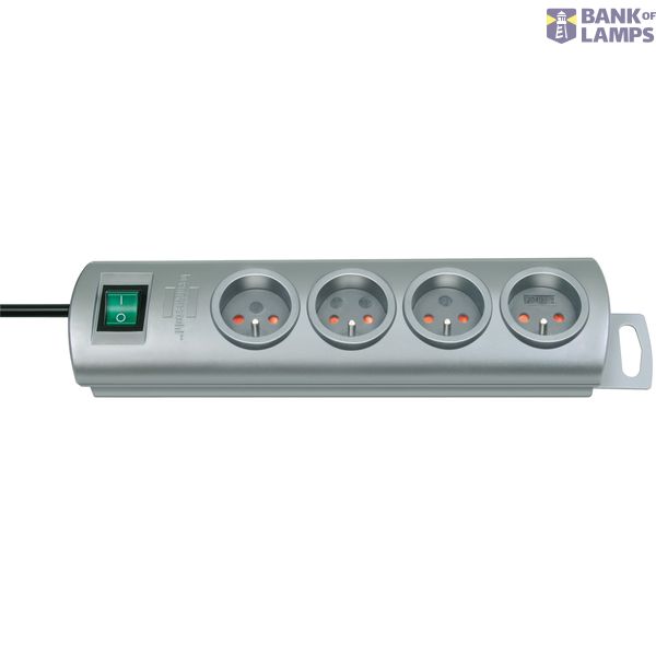 Primera-Line extension socket 4-way silver 1,5m H05VV-F 3G1,5 *FR* image 1