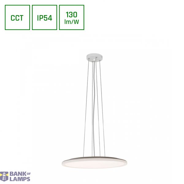 NYMPHEA FLAT DUO 36W CCT 230V 120DEG IP54 FI400X26MM WHITE ROUND image 1