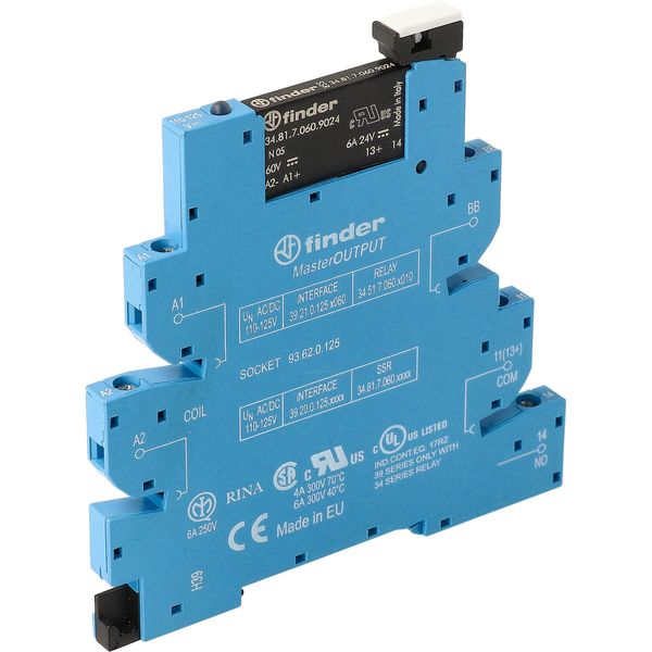Rel. interface SSR MasterOUTPUT screw In.125VUC 1NO Out.6A/24VDC (39.20.0.125.9024) image 1