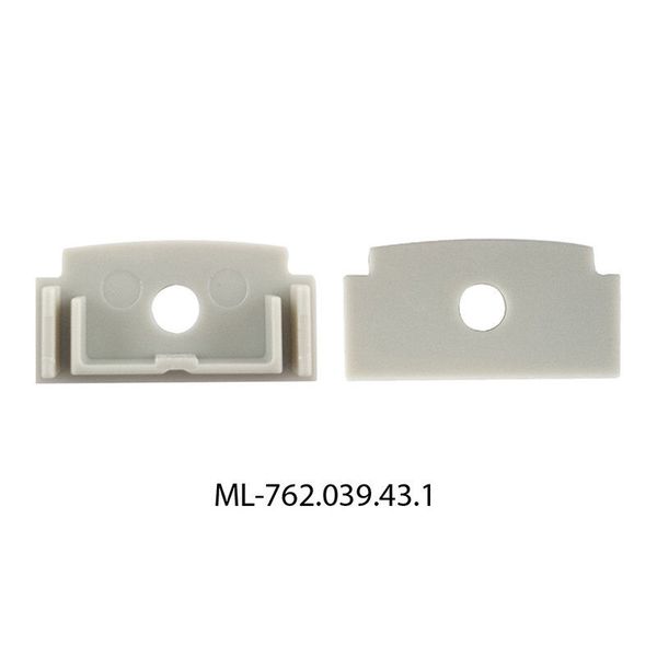 End cap with hole for AZ, silver color, 1 pc image 1