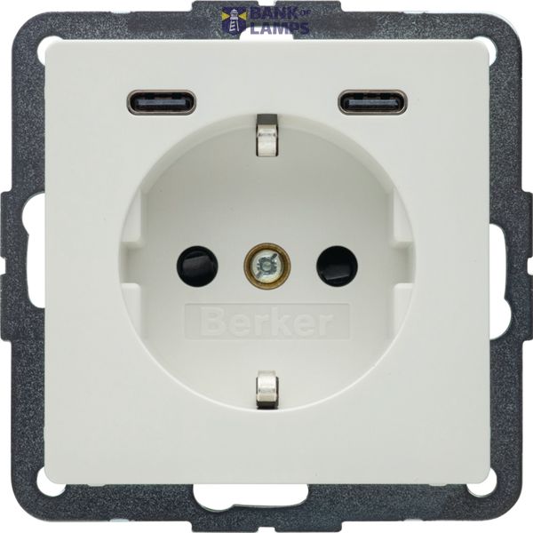 WCD RA, 2 x USB C (PD), berker Q.1/Q.3/Q.7 polarwit soft finish image 1