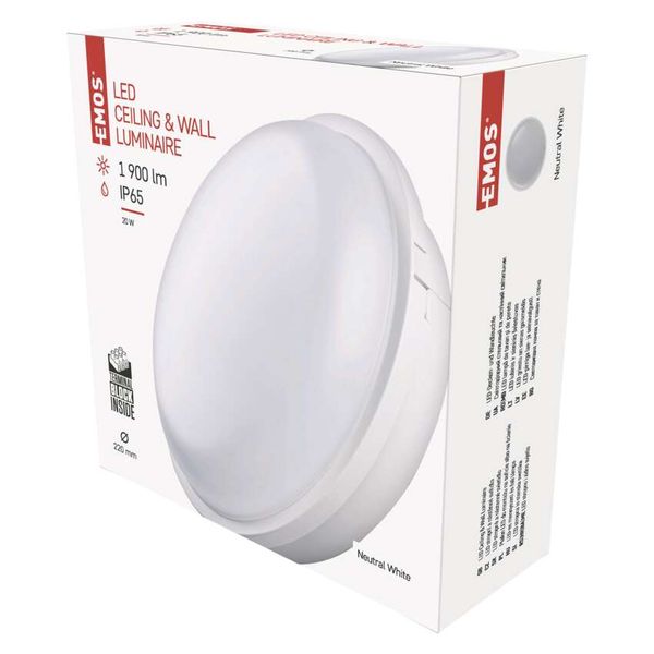 LED Ceiling lamp QARI, round,, white, 20W neutral white image 1