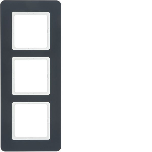 Frame 3gang, Q.7 , anthracite velvety, lacquered image 1