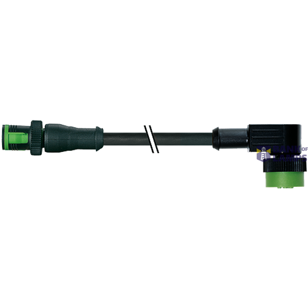 MQ12 male 0° / MQ12 female 90° A-cod. PUR 4x0.34 bk 0.6m PU = 50 image 1
