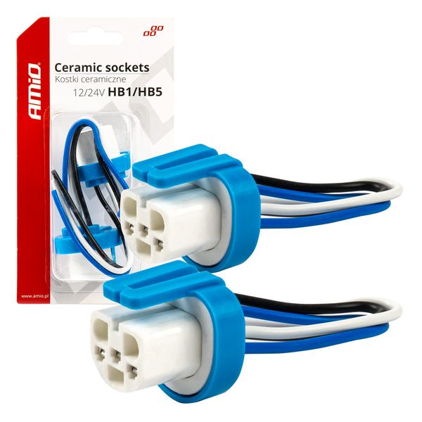 Ceramic sockets 2 pcs HB1/HB5 9004/9007 image 1