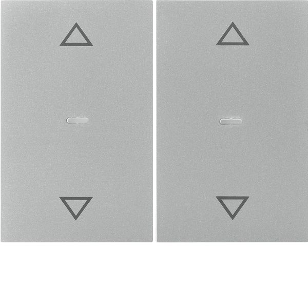 Cover arrow f. 2gang f. push-button m, clearlens, K.5, stainl. steel m image 1