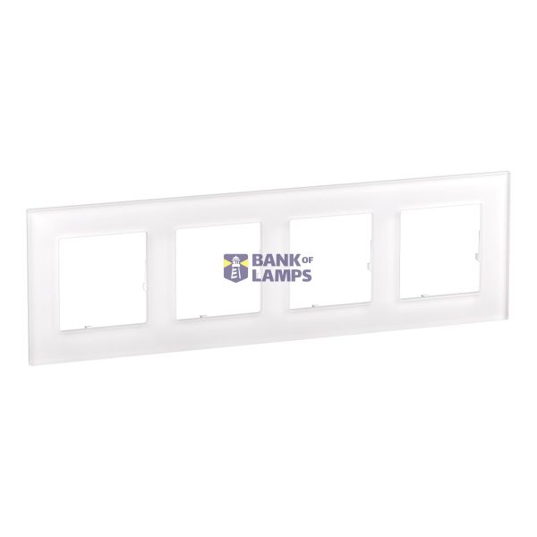 4 GANG PLATE WHITE GLASS image 2