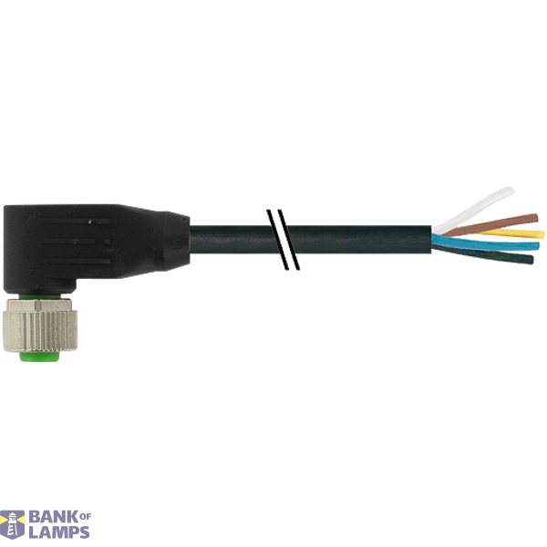 M12 female 90° A-cod. with cable PUR 3x0.34 bk UL/ CSA+drag 3.4m image 2