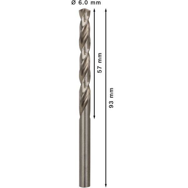 Metal drill bits HSS-G, DIN 338 6 x 57 x 93 mm 10 pcs. image 3