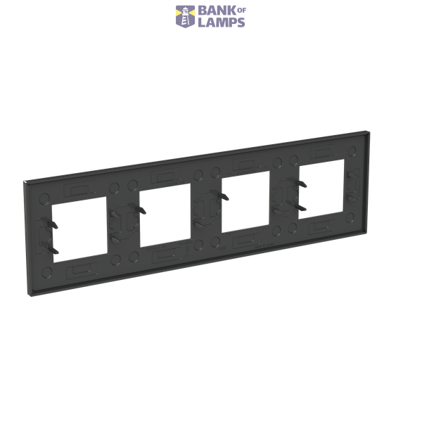 Frame 4-gang / 2+2+2+2-modules - Niessen logo - S - Tacteo Black image 2