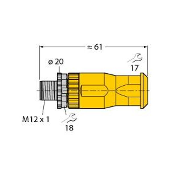 Field-Wireable Connector Male Connector M12 × 1, Straight   BMS8151-0/PG9/YE image 1