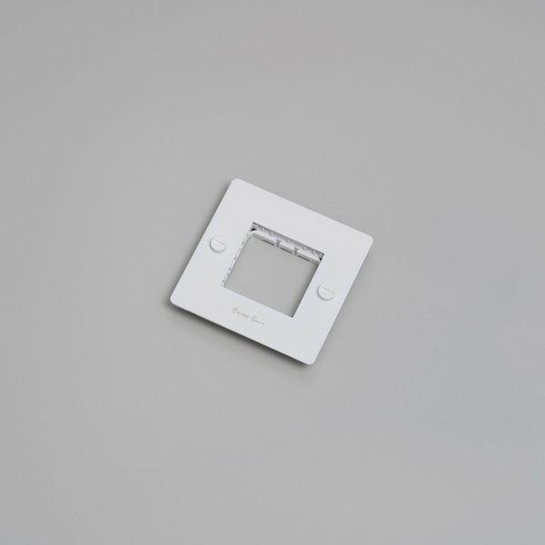 1G WALL PLATE / HORIZONTAL / NO INFILLS / WITH LOGO / WHITE image 1