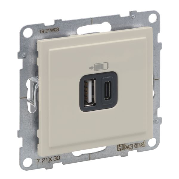 2XUSB TYPE A+C IVORY image 1