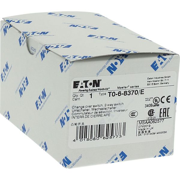 T0-6-8370/E Changeoverswitches, T0, 20 A, flush mounting, 6 contact unit(s), Contacts: 12, 90 °, maintained, Without 0 (Off) position, 1-2, Design number 8370 image 25