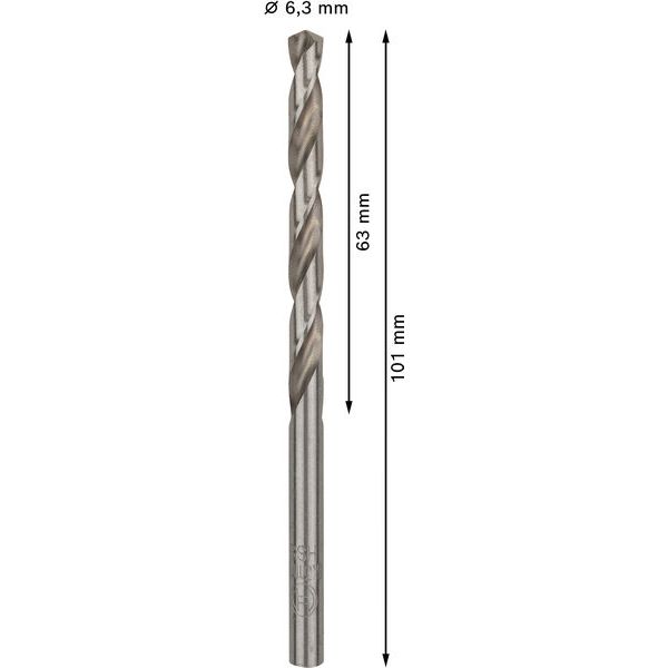Metal drill bits HSS-G, DIN 338 6,3 x 63 x 101 mm 10 pcs. image 1