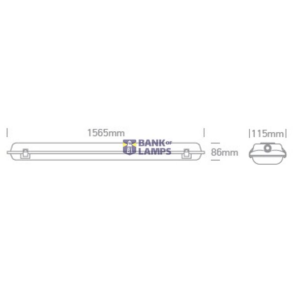 IP65 FOR 2xT8 LED TUBE 1500mm PC/PC image 2