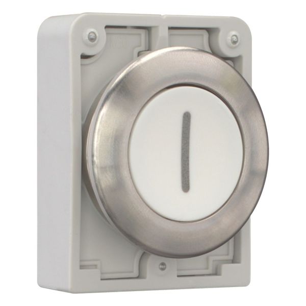 M30I-FD-W-X1 Pushbutton, RMQ-Titan, flat, momentary, White, inscribed 1, Front ring stainless steel image 13
