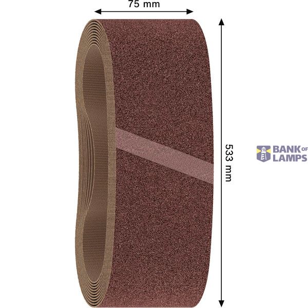 10-piece X440 sanding belt set 75 x 533 mm, 80 image 2