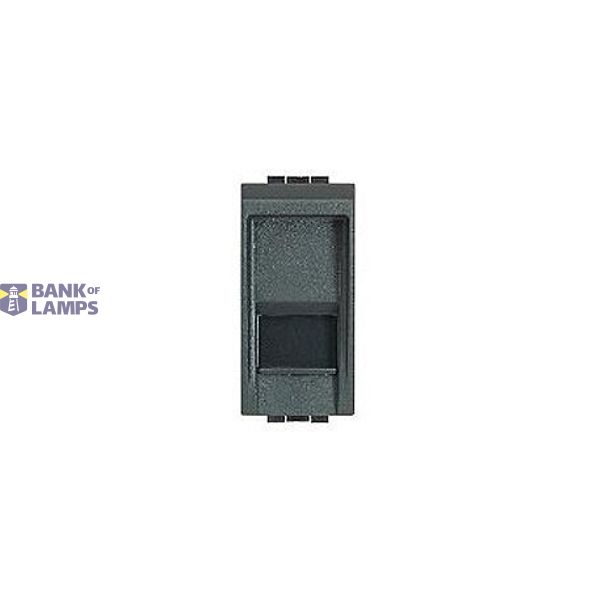 L4258/12D Bticino LivingLight Telephone socket, RJ12, size 2 modules, anthracite color image 1
