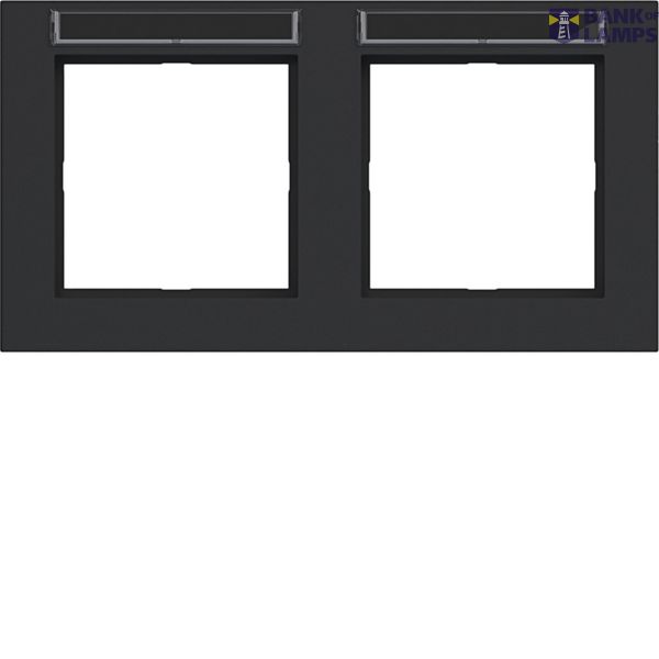 Cover frame double horizontal, text field, A.1, matte night black image 1