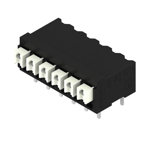 Printed circuit board terminals, 3.81 mm, Number of poles: 6, 90°, Solder pin length (l): 3.5 mm, black, PUSH IN with actuator, Clamping range, max. : 1.5 mm², Tube image 2